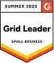 Collaborator, leader du Grid — badge été 2025 de G2 au design hexagonal orange