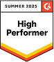Collaborator, High Performer — badge été 2025 de G2 au design hexagonal orange